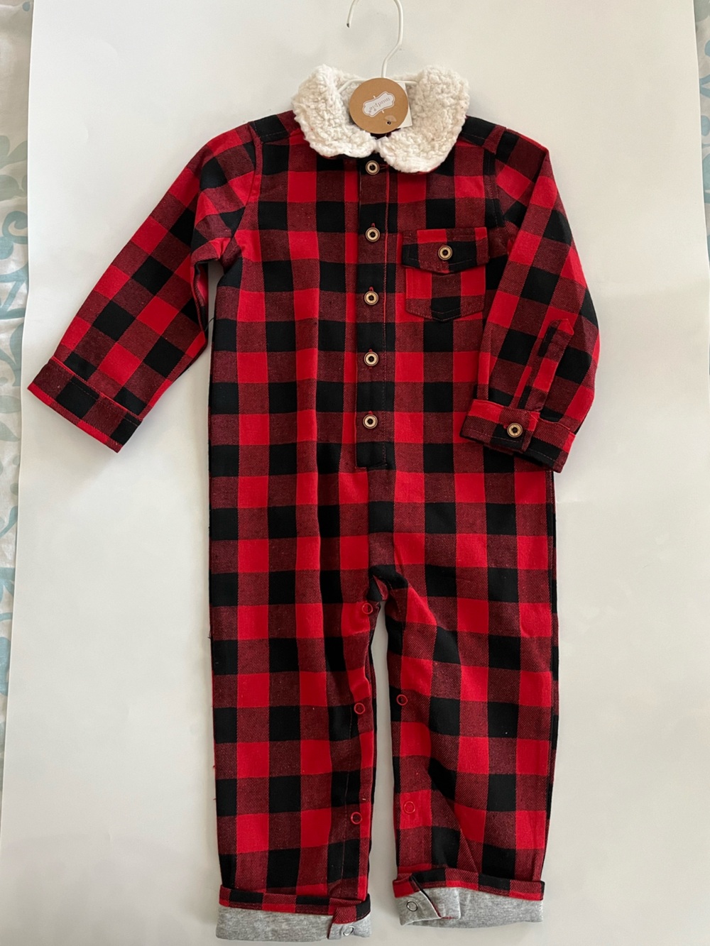 Mud Pie Buffalo Check One Piece. Size 12-18months. NWT.